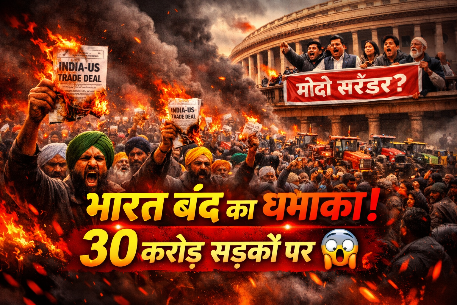 भारत बंद: 30 करोड़ लोग सड़कों पर, मोदी सरकार पर भारी संकट?